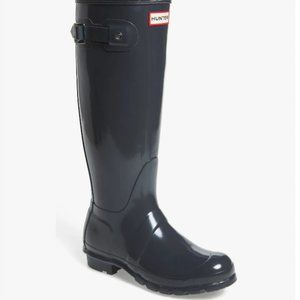 Hunter Original High Glass Waterproof Gray Tall Boots